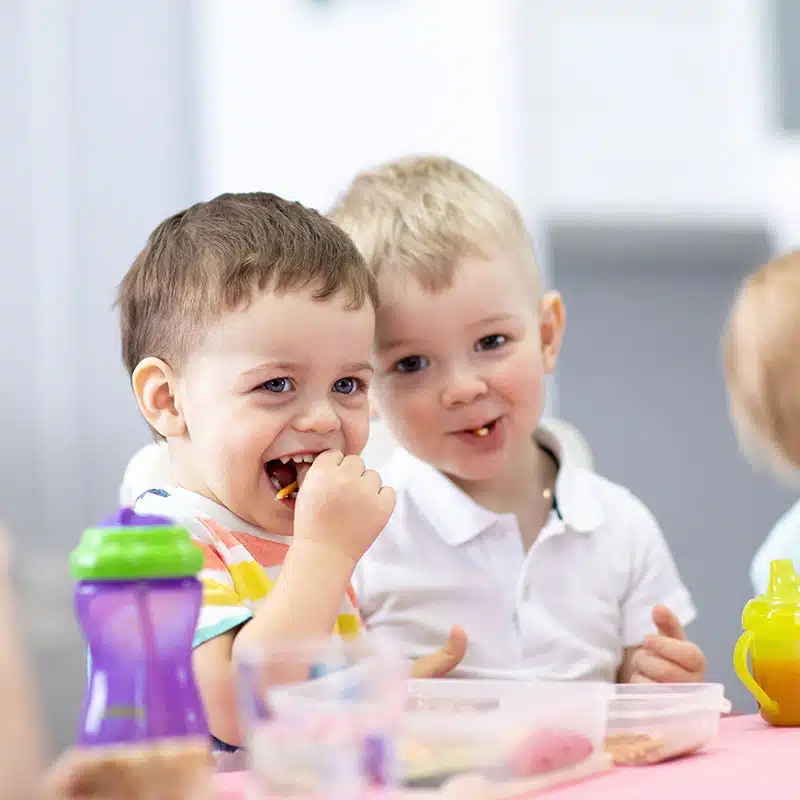 Group of kids eating